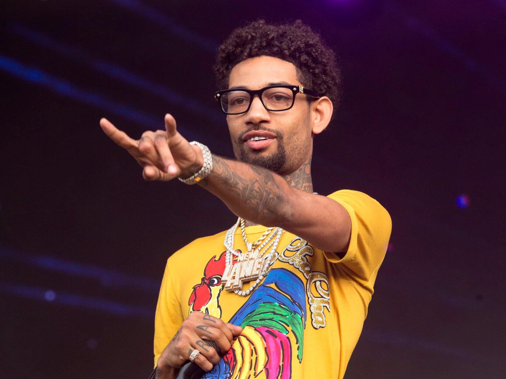 <p>FILE - Philadelphia rapper PnB Rock performs at the 2018 Firefly Music Festival in Dover, Del., on June 16, 2018. </p>