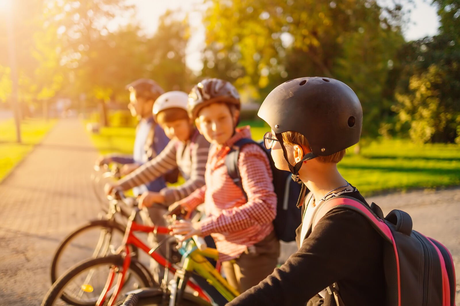 <p>Walking and bike riding are healthy ways to get to and from school.</p>