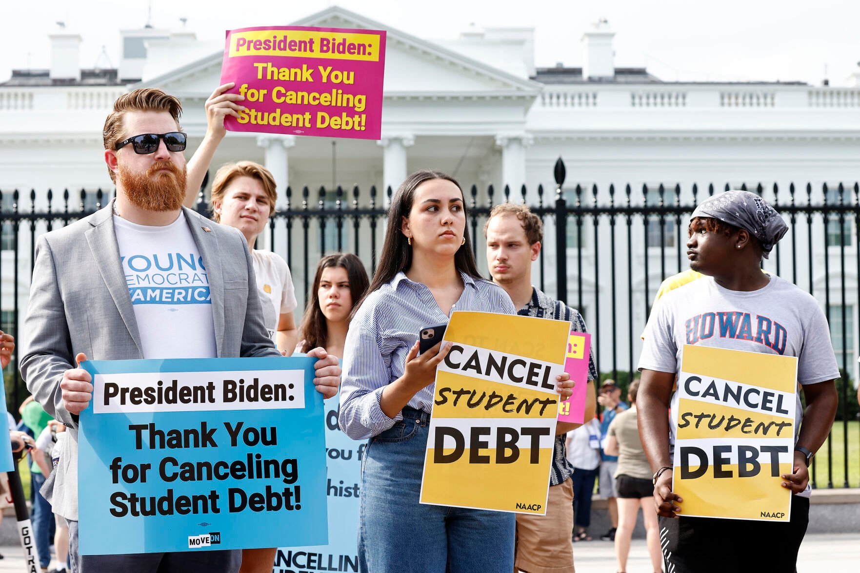 <p>Student loan borrowers stage a rally in front of the White House to celebrate President Joe Biden's plan on canceling student debt on Aug. 25, 2022, in Washington, D.C.</p>