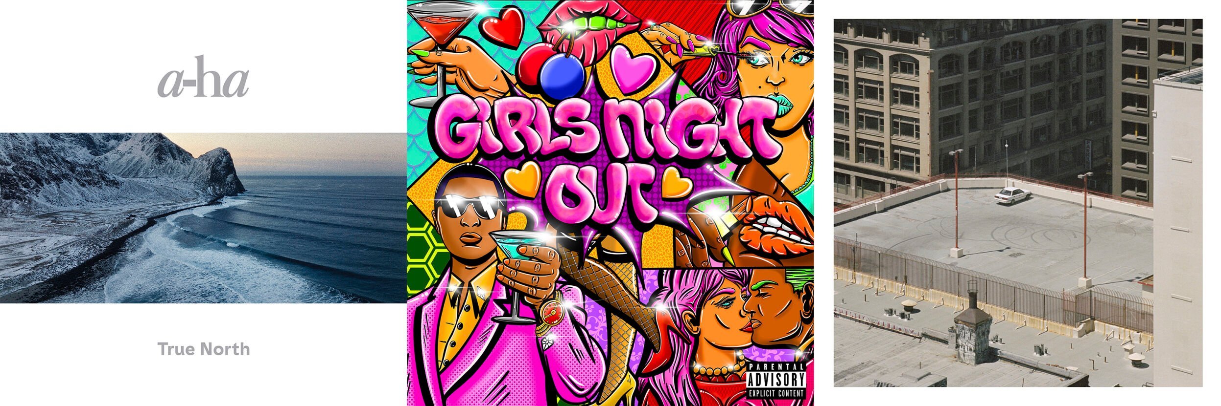 <p>This combination of album covers shows, from left, "True North" by a-ha, "Girls Night Out," by Babyface, and “The Car,” the seventh studio album by Arctic Monkeys. (Sony Legacy/Capitol/Domino via AP)</p>