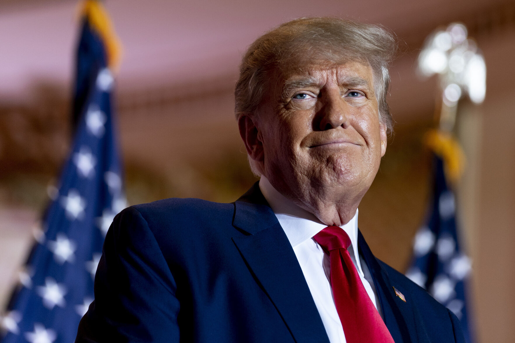 <p>FILE - Former President Donald Trump announces he is running for president for the third time at Mar-a-Lago in Palm Beach, Fla., Nov. 15, 2022. </p>