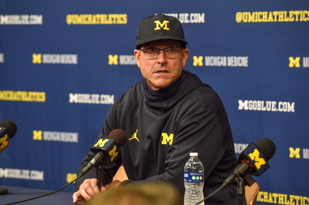 Univ. Of Michigan Head Football Coach Jim Harbaugh Expects Michigan State Football Players To Be Charged
