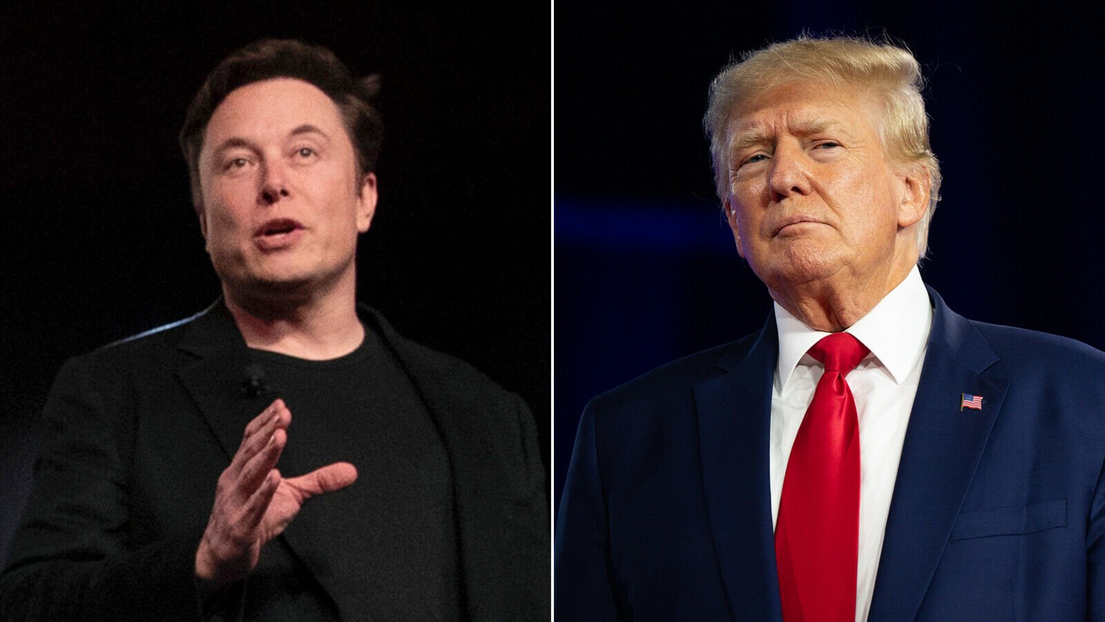 <p>Elon Musk (left) and Former President Donald Trump (right) file photos</p>