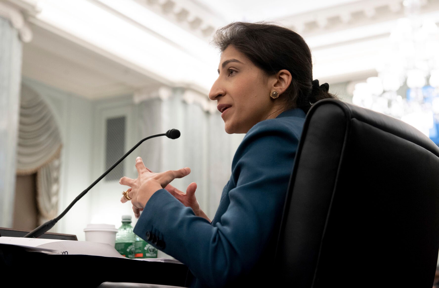 <p>President Biden named Lina Khan, a prominent critic of Big Tech companies, as chair of the Federal Trade Commission in 2021. The agency investigates issues including antitrust violations, deceptive trade practices and data privacy lapses. </p>
