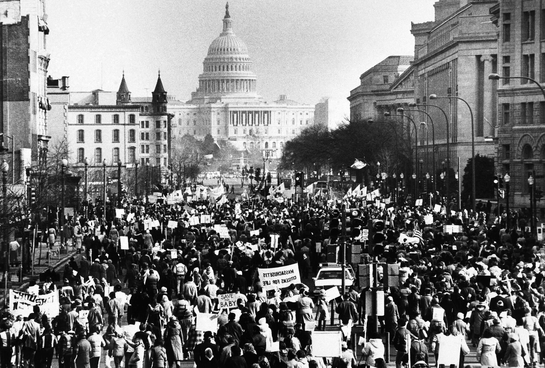 <p>Several thousand marchers protesting the 8-year-old Supreme Court decision permitting abortions walk Jan. 22, 1981, down Pennsylvania Avenue in Washington toward the U.S. Capitol. The march has been held since January 1974 – a year after the U.S. Supreme Court’s Roe v. Wade decision established a nationwide right to abortion.</p>