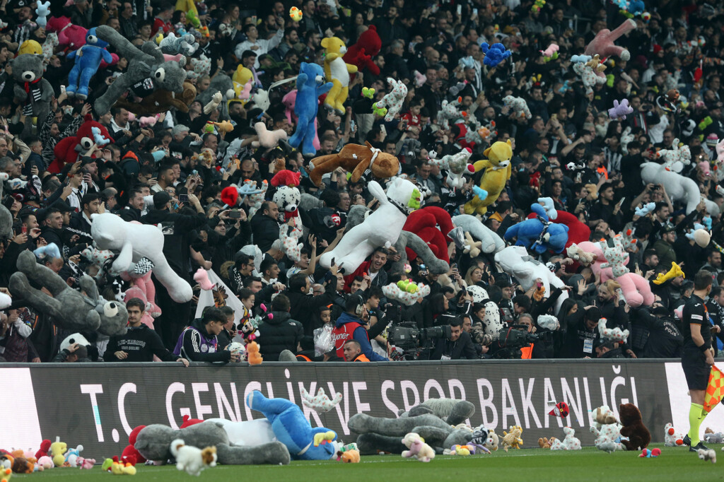 Turkish Soccer Fans Throw Stuffed Animals On The Field, Vent Dissatisfaction With Government Quake Response