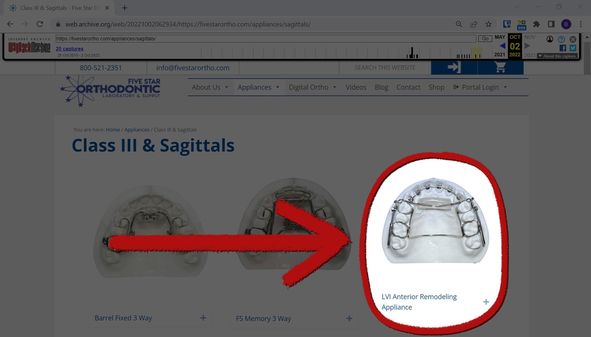 <p>The LVI Anterior Remodeling Appliance, or ARA, is seen on the website of its manufacturer, Five Star Orthodontic, as shown on Internet Archive's Wayback Machine. Five Star Orthodontic no longer features the device on its website and declined to comment on the product.</p>