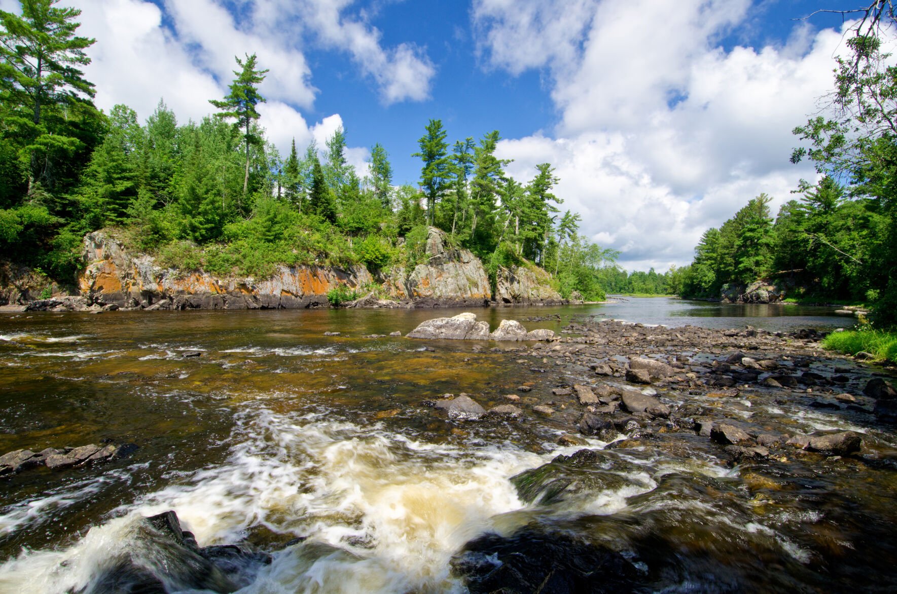 <p>Pipestone Falls cascades down into Basswood Lake in the Boundary Waters Canoe Area Wilderness. (Dreamstime/TNS)</p>
