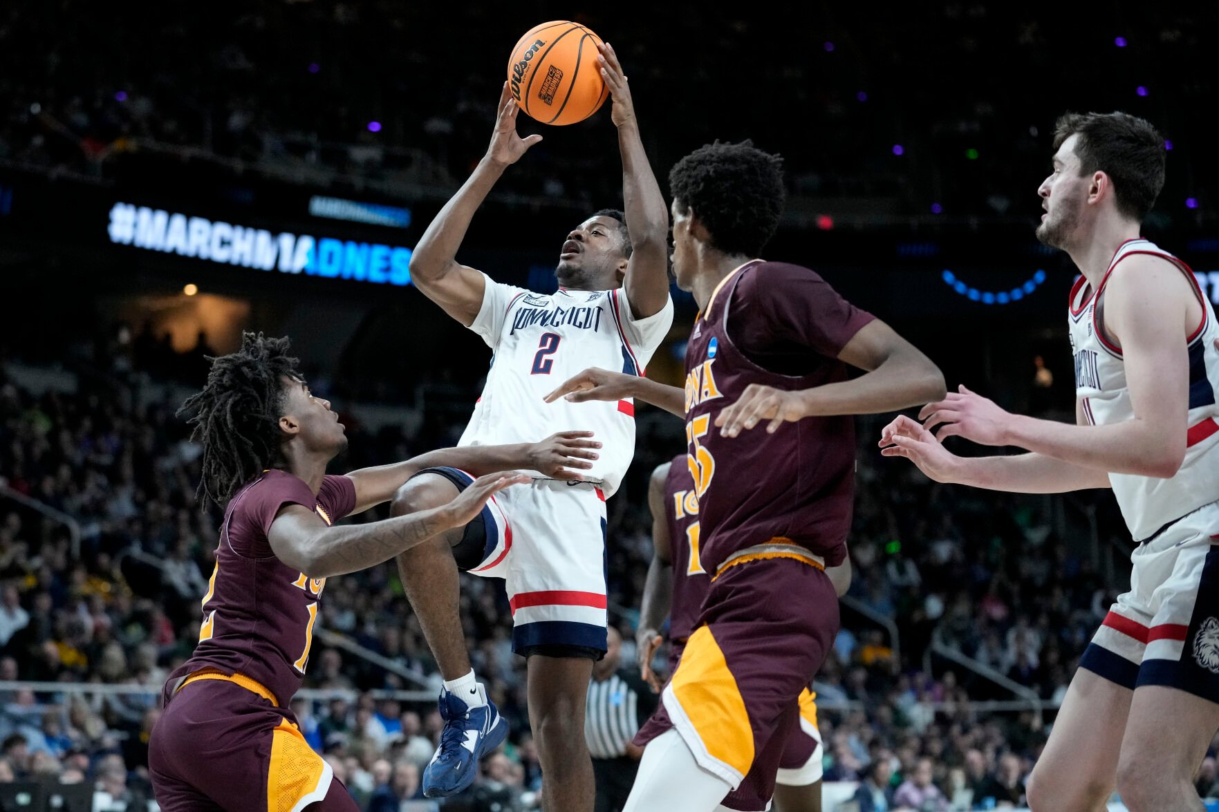 <p>Connecticut's Tristen Newton formerly played at East Carolina.</p>