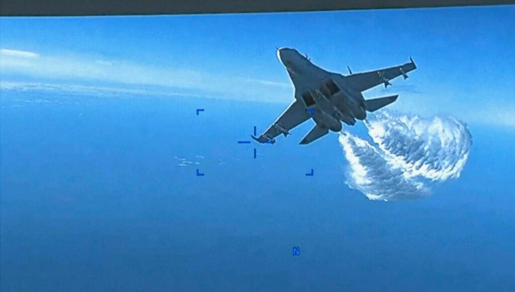 Pentagon Video Shows Russian Jet Dumping Fuel On Us Drone