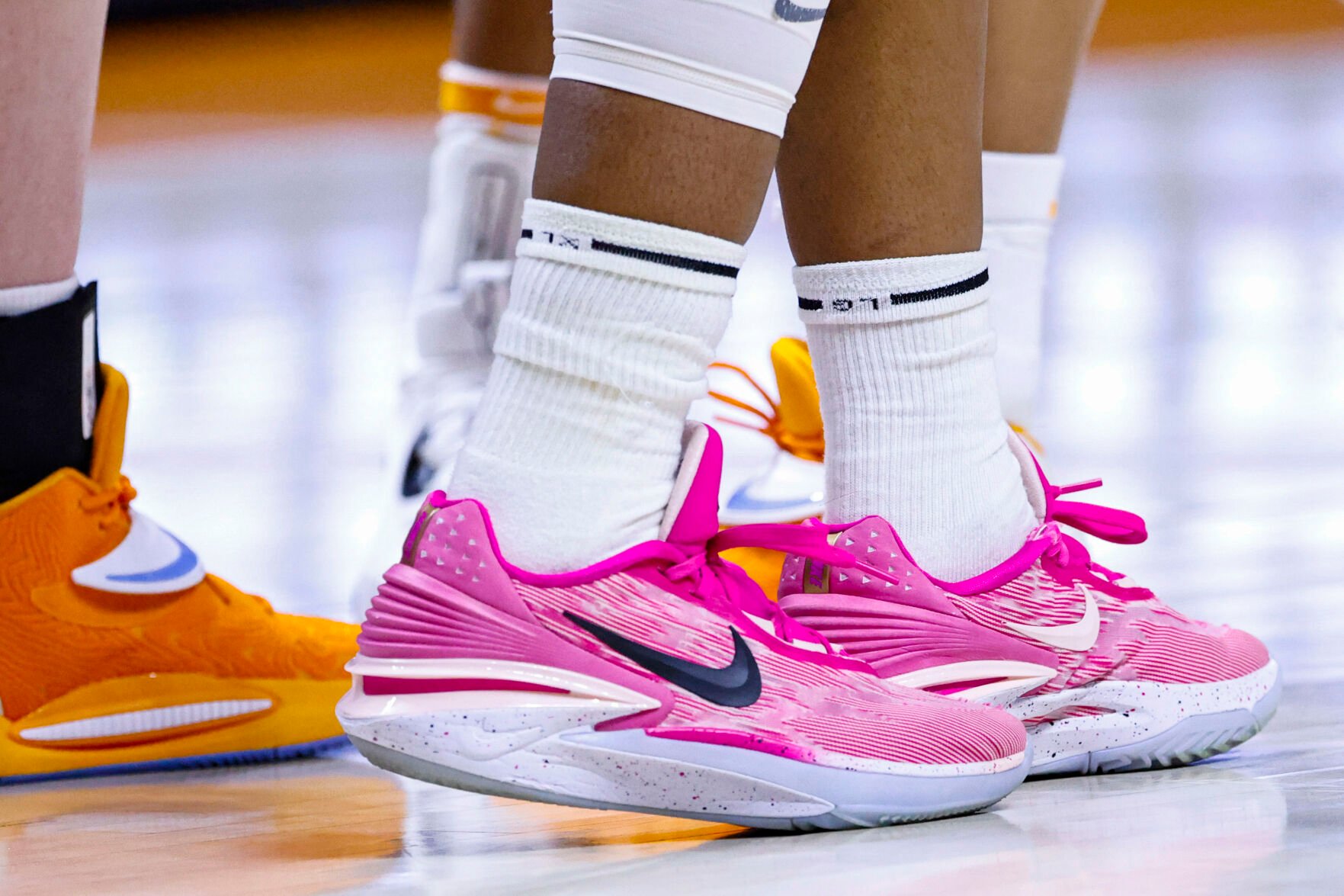 <p>Tennessee's Rickea Jackson wears low top shoes during a women's NCAA Tournament game against Toledo.</p>