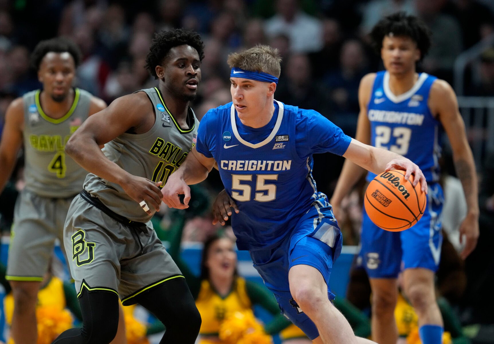 <p>Creighton guard Baylor Scheierman was the Summit League player of the year at South Dakota State before transferring to the Bluejays.</p>