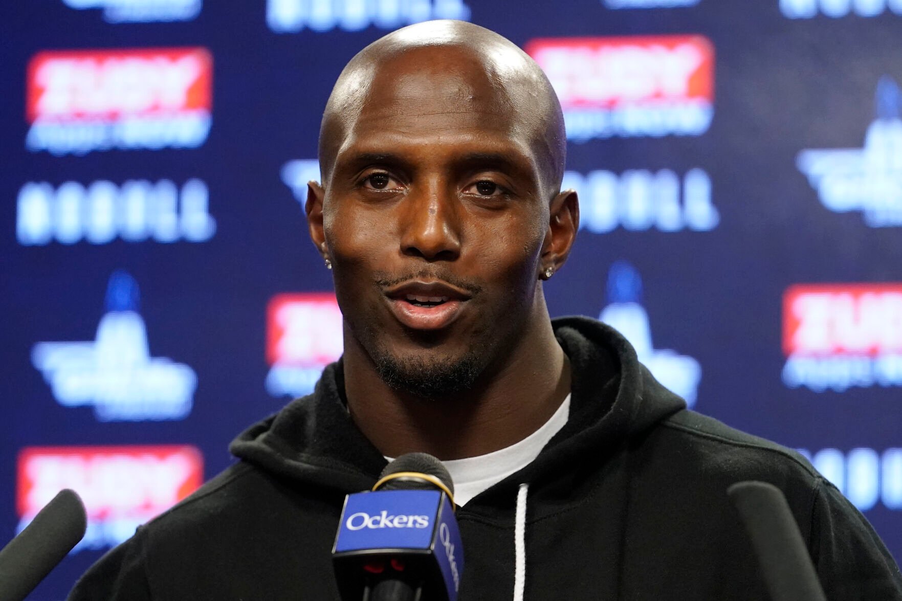 <p>New England Patriots safety Devin McCourty faces reporters following a Dec. 21 practice in Foxborough, Mass.</p>