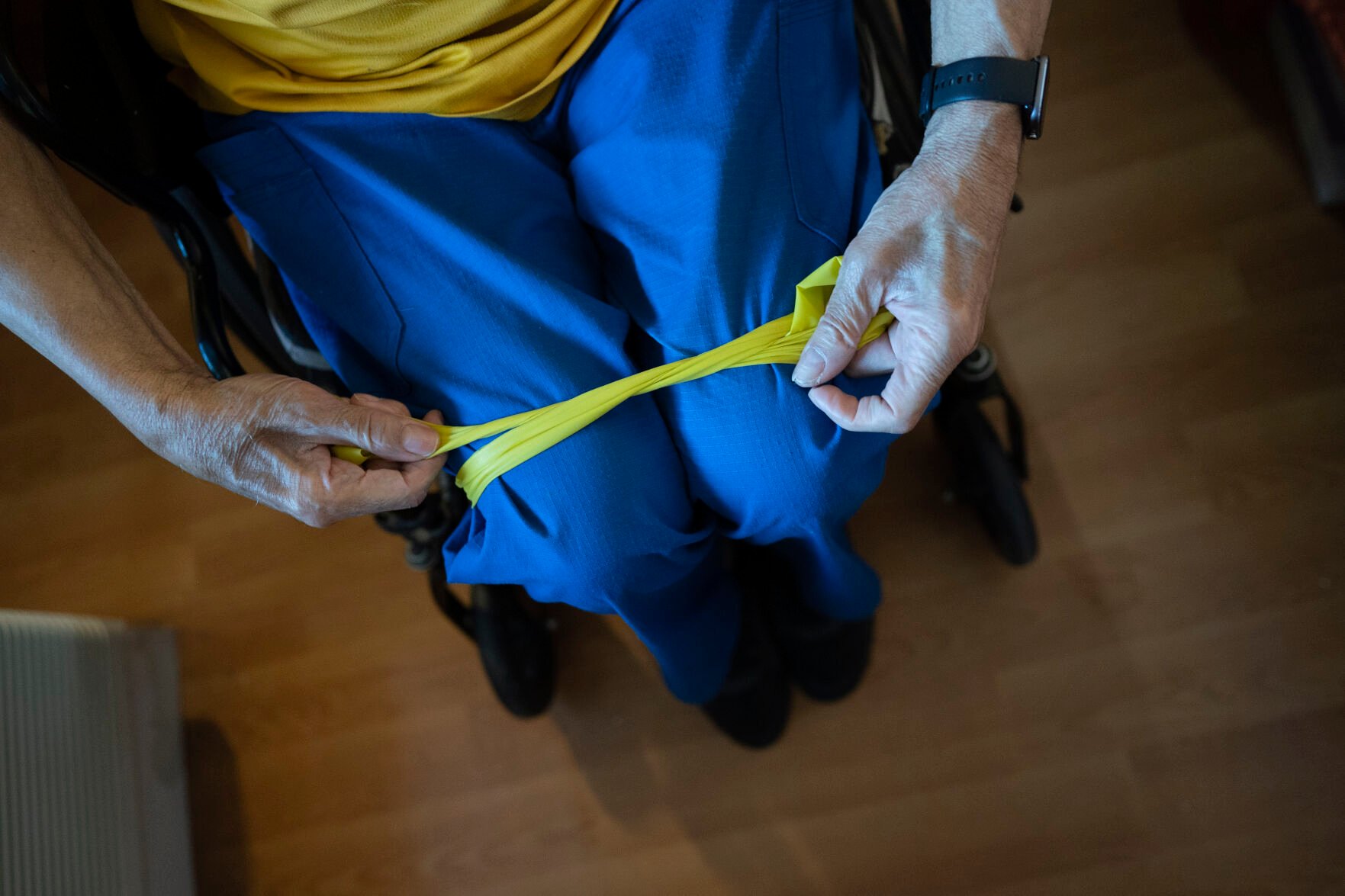 <p>Alex Morisey does his afternoon exercises using a resistance band in his room at a nursing home in Philadelphi. He ended up in a nursing home after a fall and, once here, learned his income would no longer be his. Pennsylvania’s allowance is , and after a monthly haircut and tip, a juggling act begins.</p>