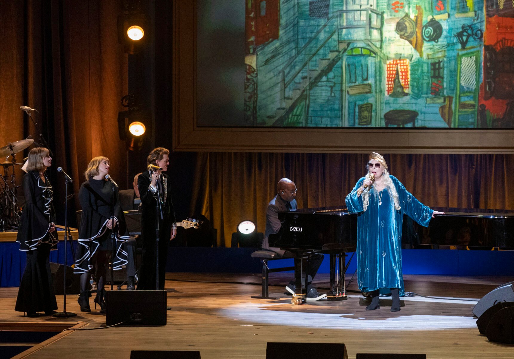 <p>FILE - Joni Mitchell, right, performs at the presentation of the Gershwin Prize in Washington on March 1, 2023. "Joni Mitchell: The Library of Congress Gershwin Prize for Popular Song” will air on Friday on PBS. (AP Photo/Amanda Andrade-Rhoades, File)</p>