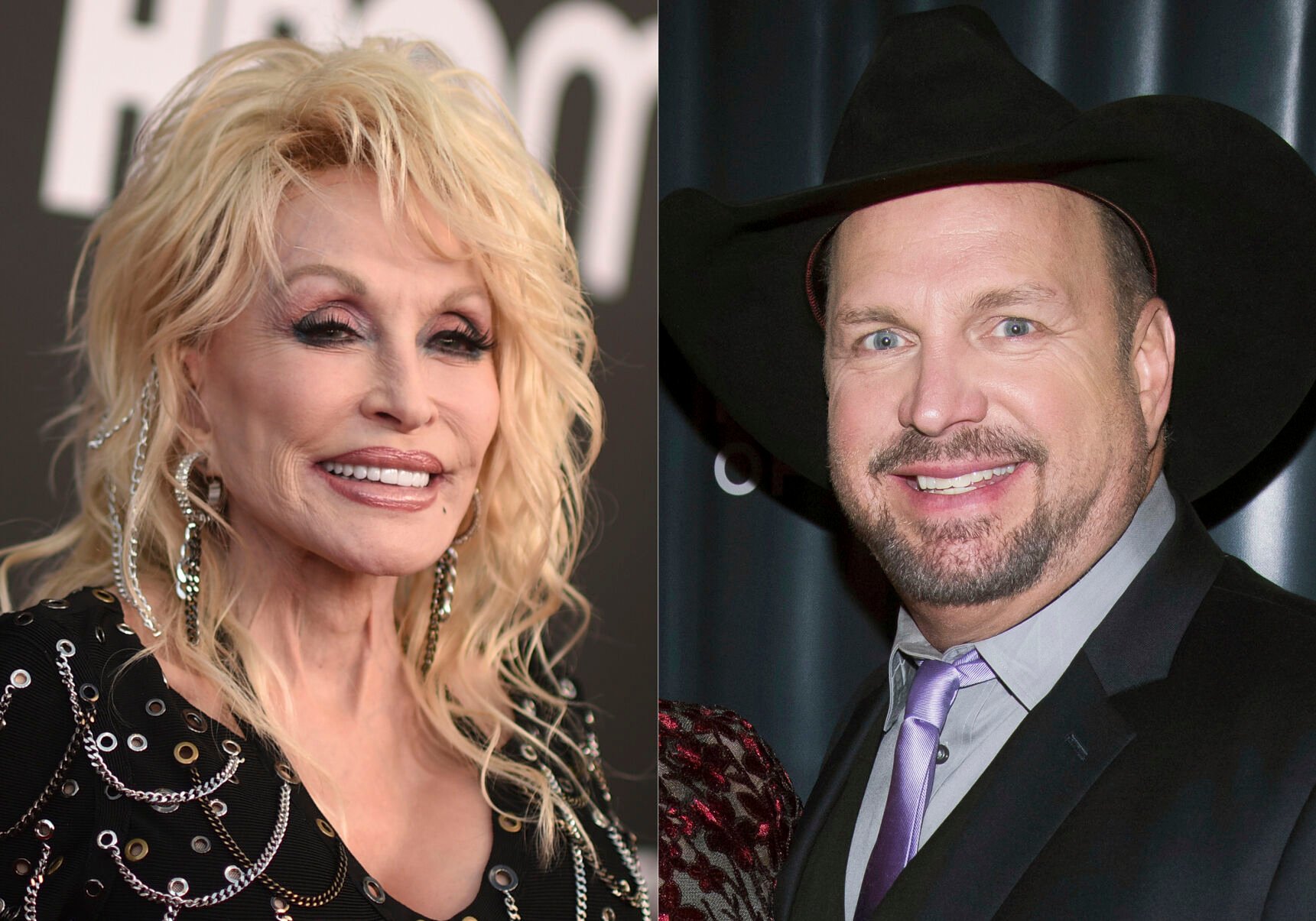 <p>Dolly Parton appears at the Rock & Roll Hall of Fame Induction Ceremony on Nov. 5 in Los Angeles, and Garth Brooks attends the George H.W. Bush Points of Light Awards Gala on Sept. 26, 2019, in New York.</p>