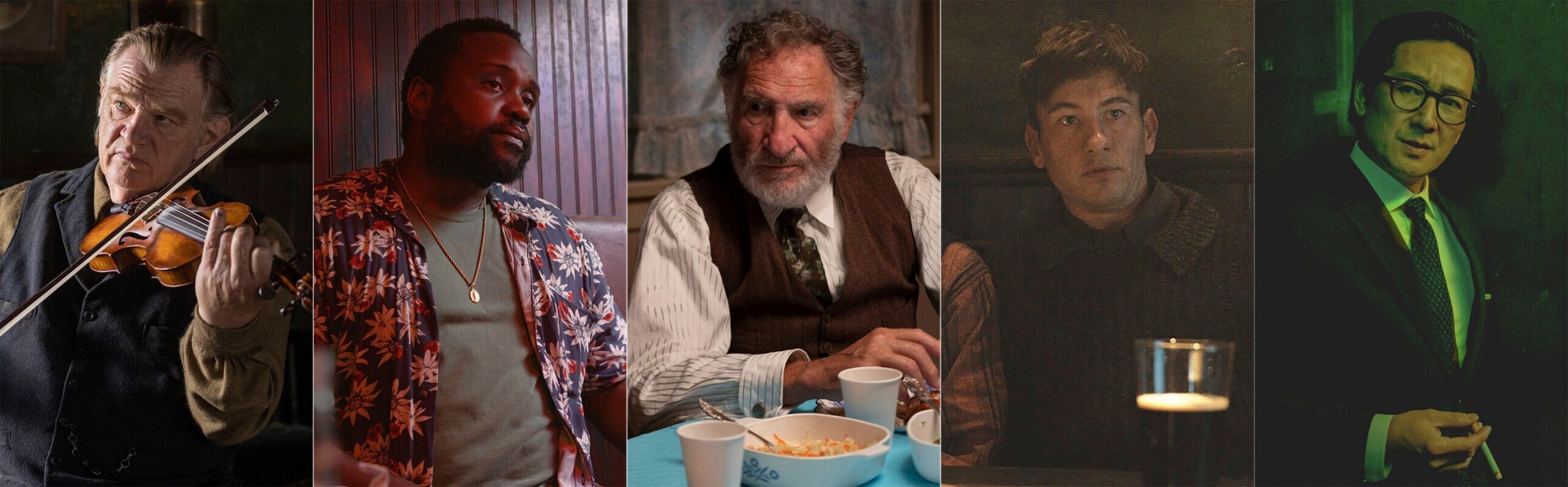 <p>This combination of photos shows Oscar nominees for the best supporting actor category, from left. Brendan Gleeson in "The Banshees of Inisherin," Brian Tyree Henry in "Causeway," Judd Hirsch in "The Fabelmans," Barry Keoghan in "The Banshees of Inisherin," and Ke Huy Quan in "Everything Everywhere All at Once." (Searchlight/Apple/Universal/Searchlight/A24 via AP)</p>