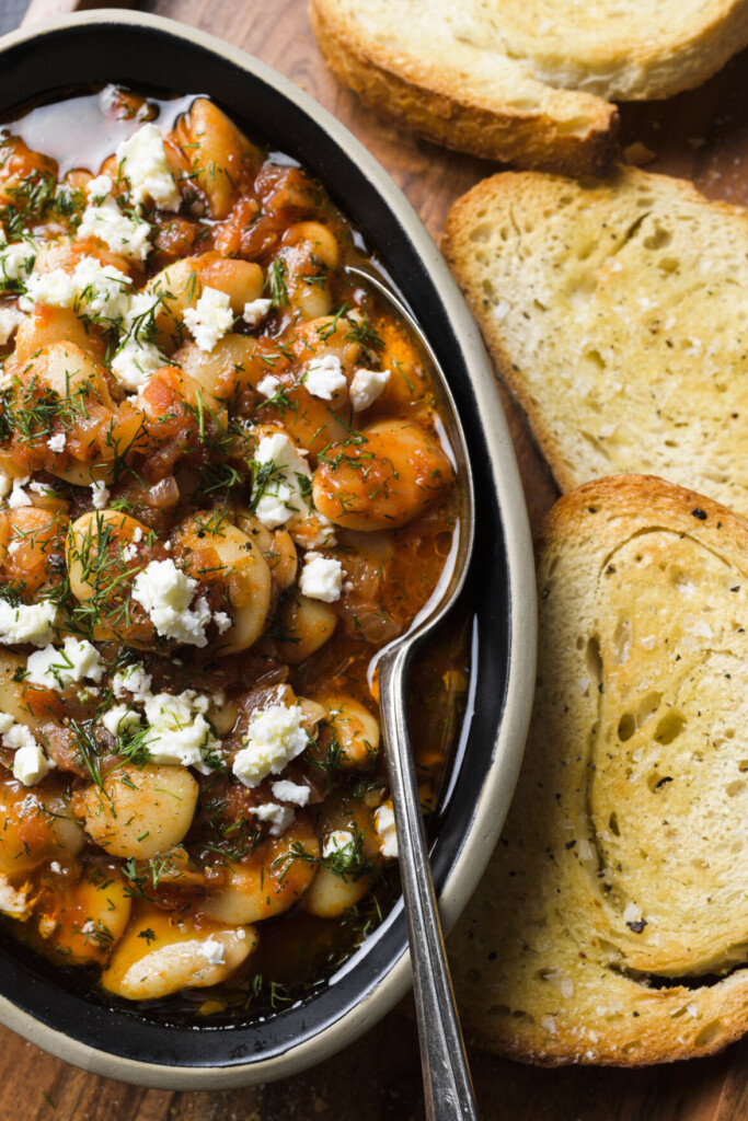 Briny Feta Makes A Full Meal Of Tomatoey Greek Baked Beans