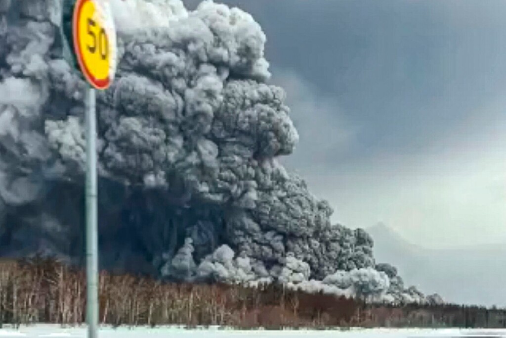 Volcano Eruption In Russia’s Kamchatka Spews Vast Ash Clouds