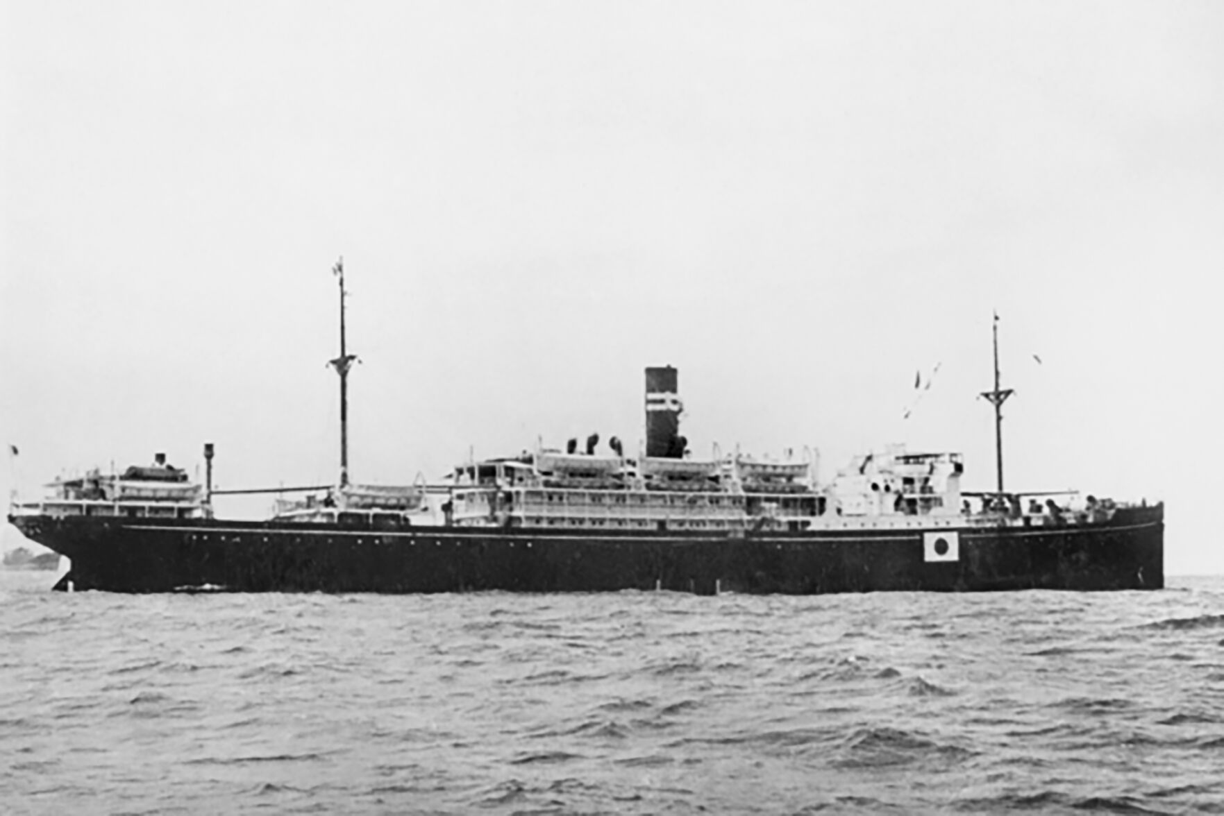 <p>The Montevideo Maru, a Japanese ship that was transporting Allied prisoners of war when it was torpedoed off the coast of the Philippines in 1942.</p>