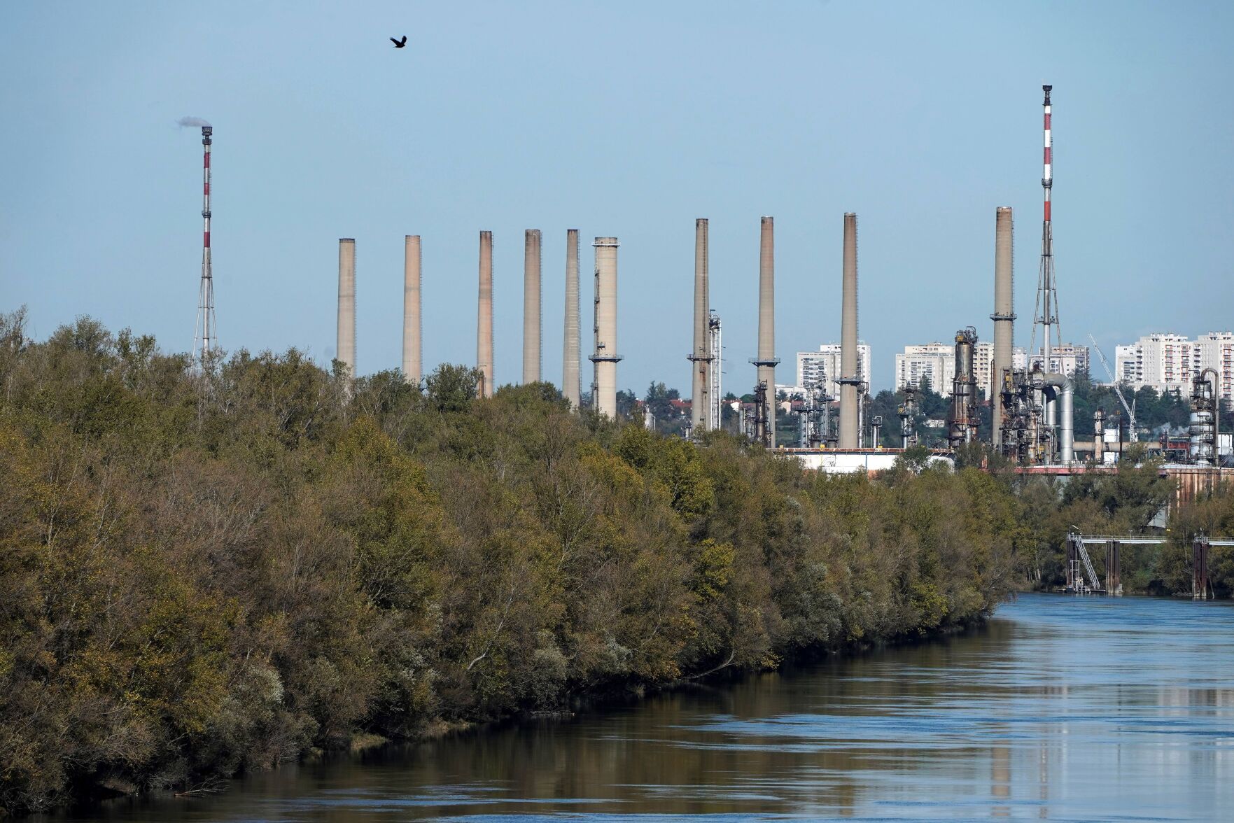 <p>The Feyzin oil refinery is seen Nov. 7, 2022, near Lyon, central France.</p>