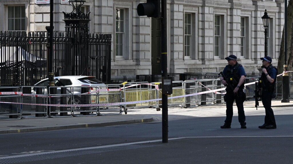 Man Arrested After Car Driven At Gates Of Downing Street In London