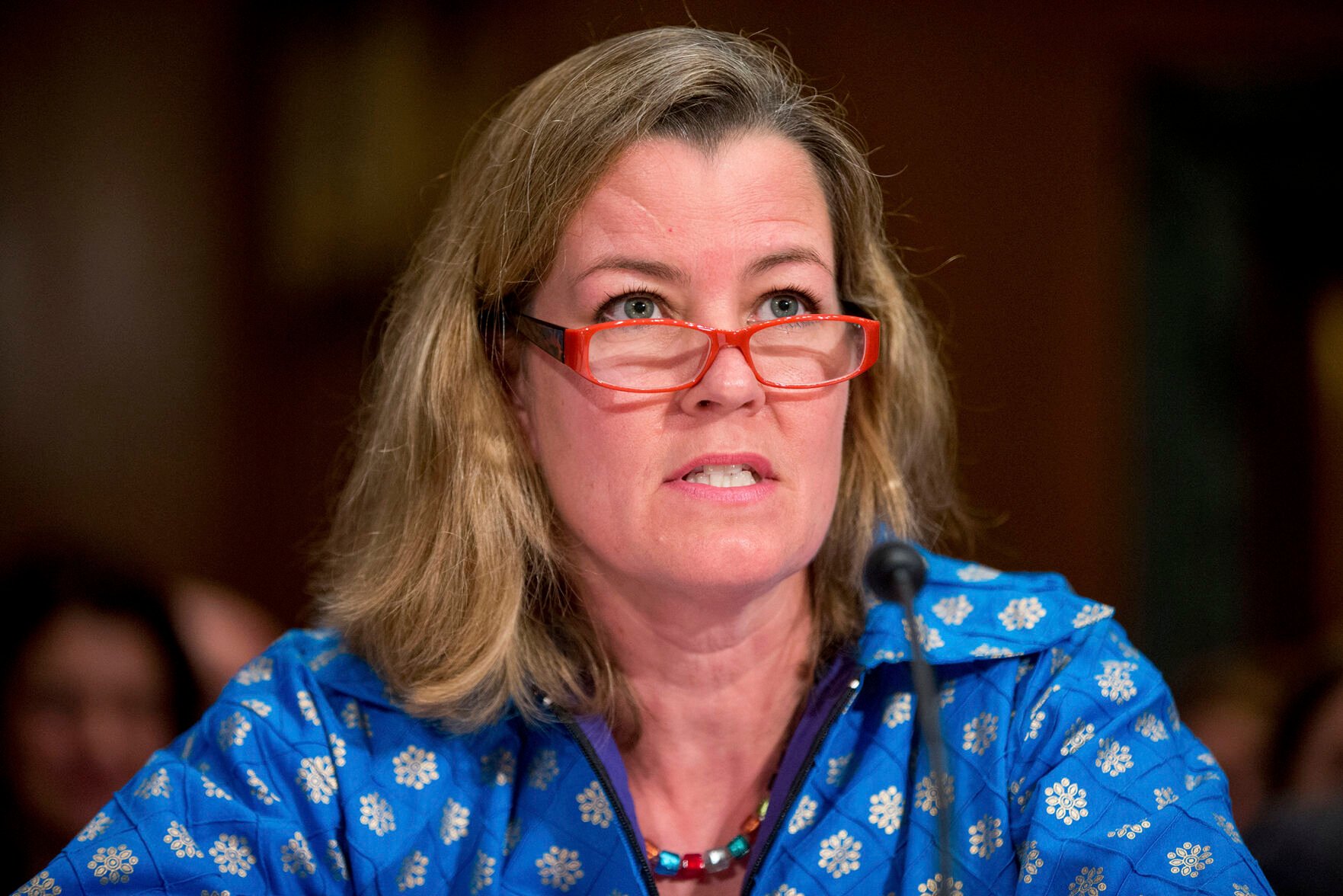 <p>United Nations Deputy High Commissioner for Refugees Kelly Clements testifies April 12, 2016, on Capitol Hill in Washington.</p>