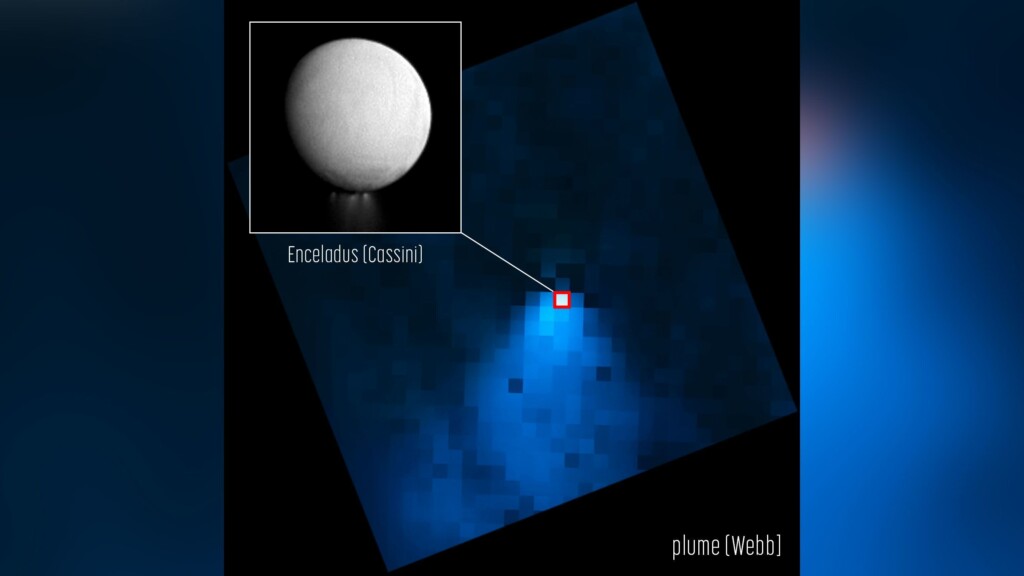 Webb Telescope Spies Massive Plume Erupting From Saturn’s Moon Enceladus
