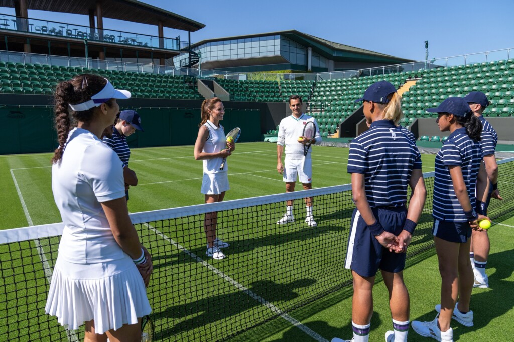 Princess Of Wales Wins Point Against Roger Federer While Playing Tennis At Wimbledon