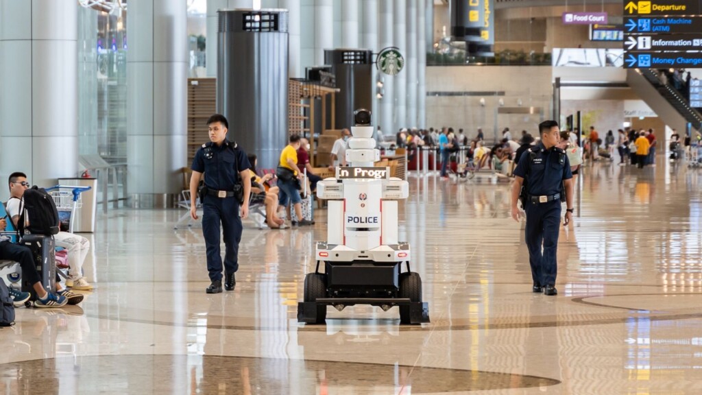 ‘like Something Out Of Black Mirror’: Police Robots Go On Patrol At Singapore Airport