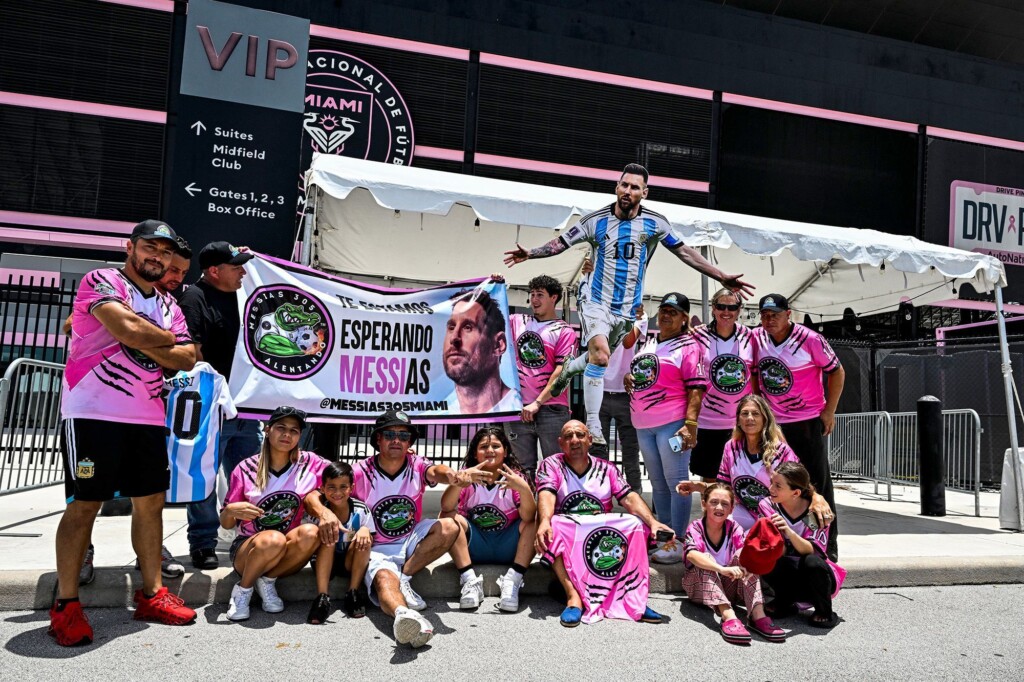 Lionel Messi Arrives In Florida As David Beckham Helps Paint Mural Of Inter Miami’s New Star