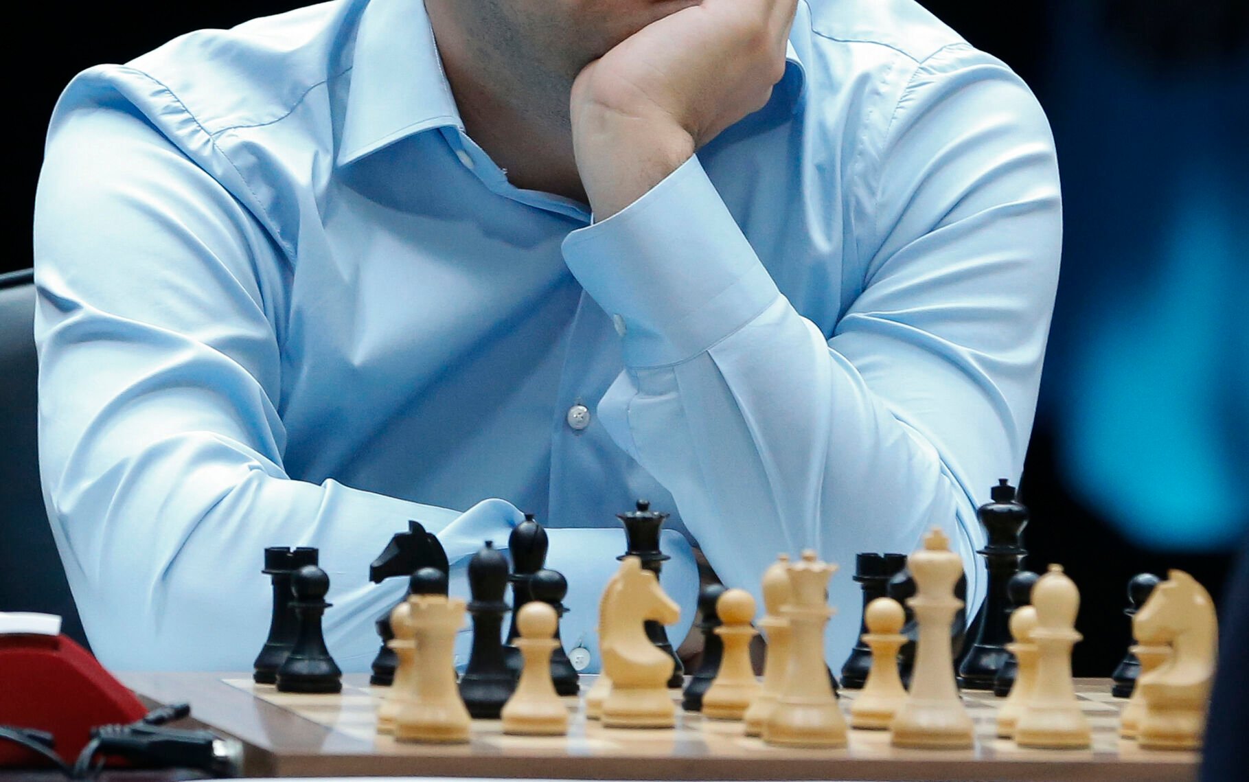 <p>Players attend the FIDE World Chess Championship on April 29 in Astana, Kazakhstan.</p>