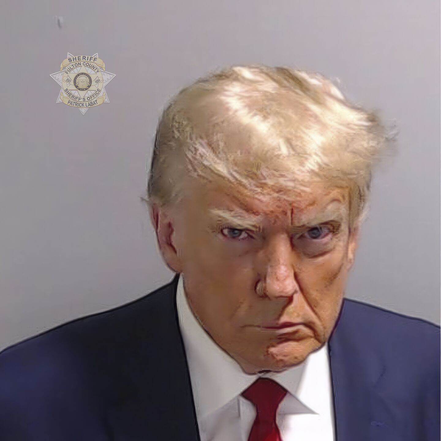 <p>This booking photo provided by Fulton County Sheriff's Office, shows former President Donald Trump on Thursday after he surrendered and was booked at the Fulton County Jail in Atlanta.  </p>