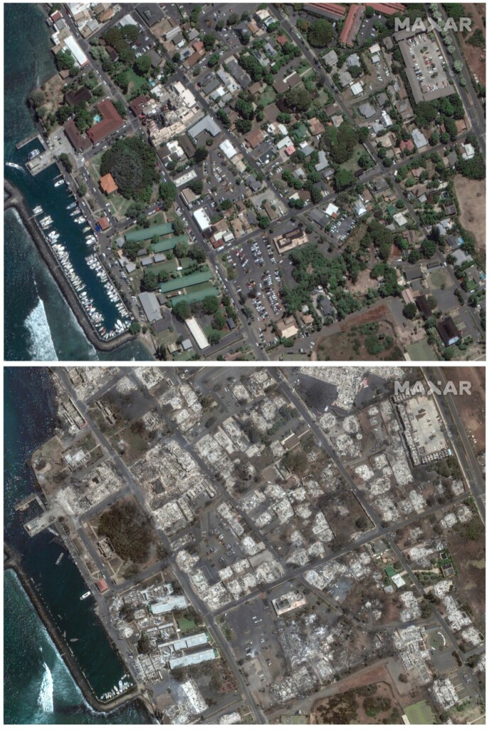 Before And After Satellite Images Show Maui Devastation In Stark Contrast