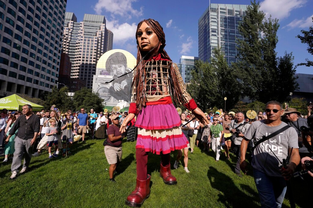 ‘unity And Hope’: Little Amal, A 12 Foot Puppet Of A Syrian Refugee, Begins Journey Across Us