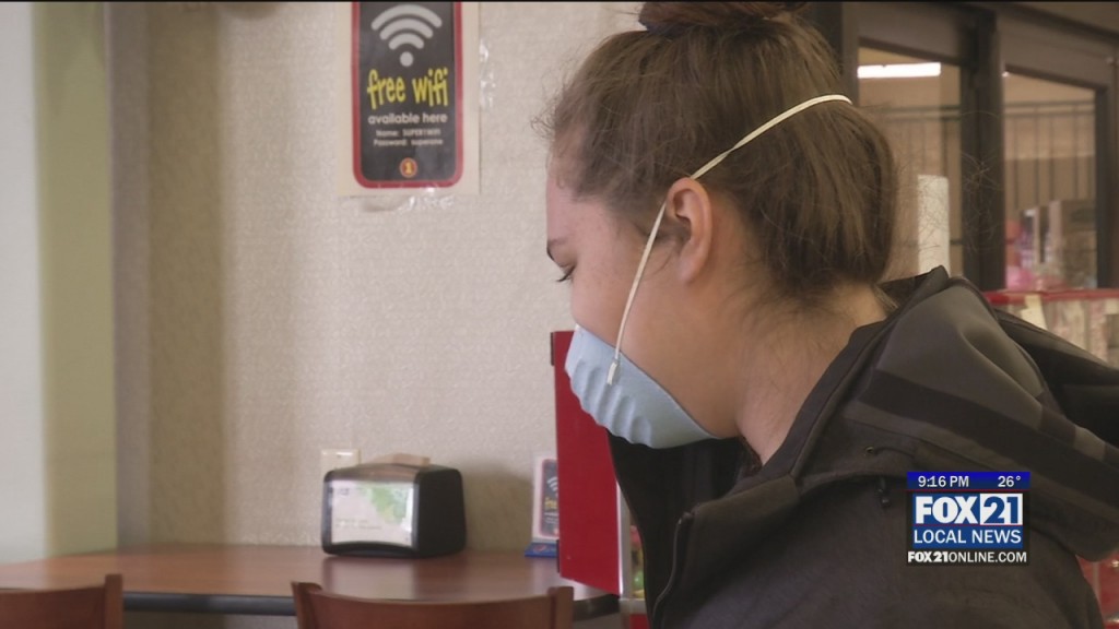 Busy Grocery Stores, Customers Taking Precautions