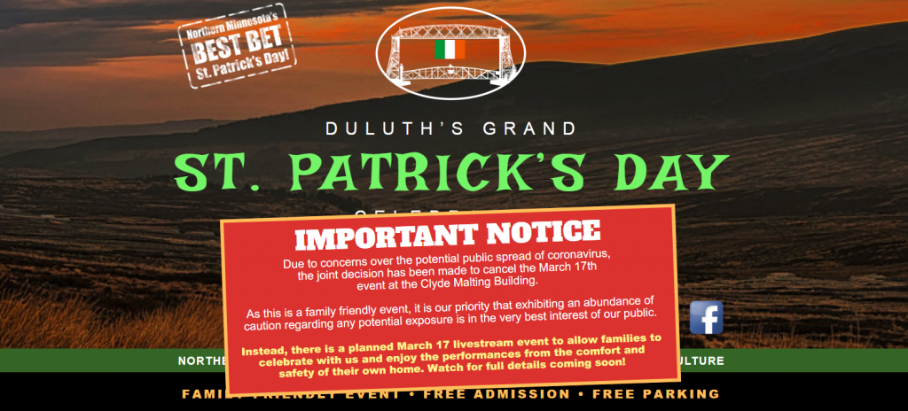 Saint Patrick's Day Cancelation