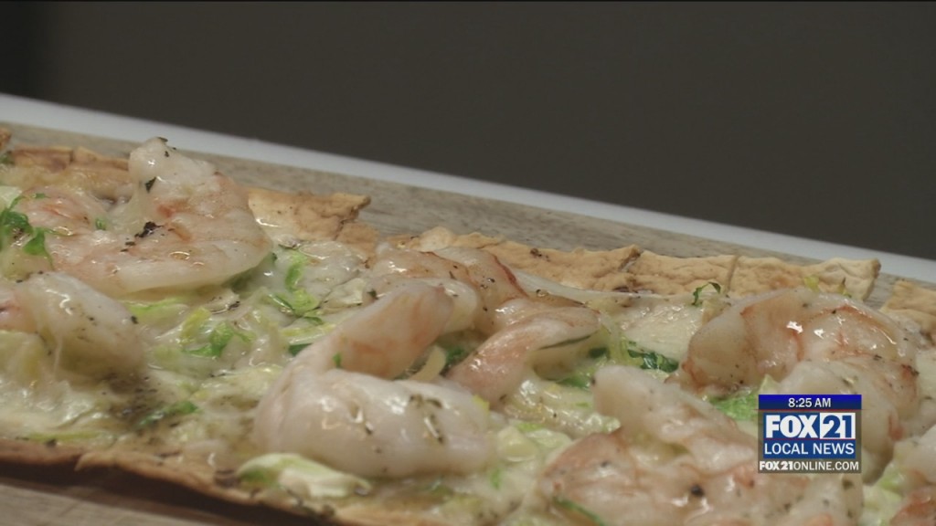 Cooking Shrimp Flatbread