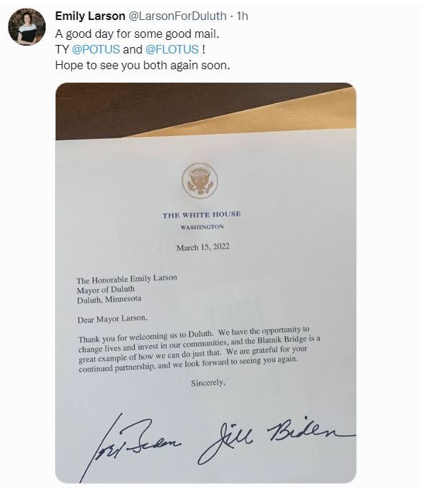 Biden Letter To Larson
