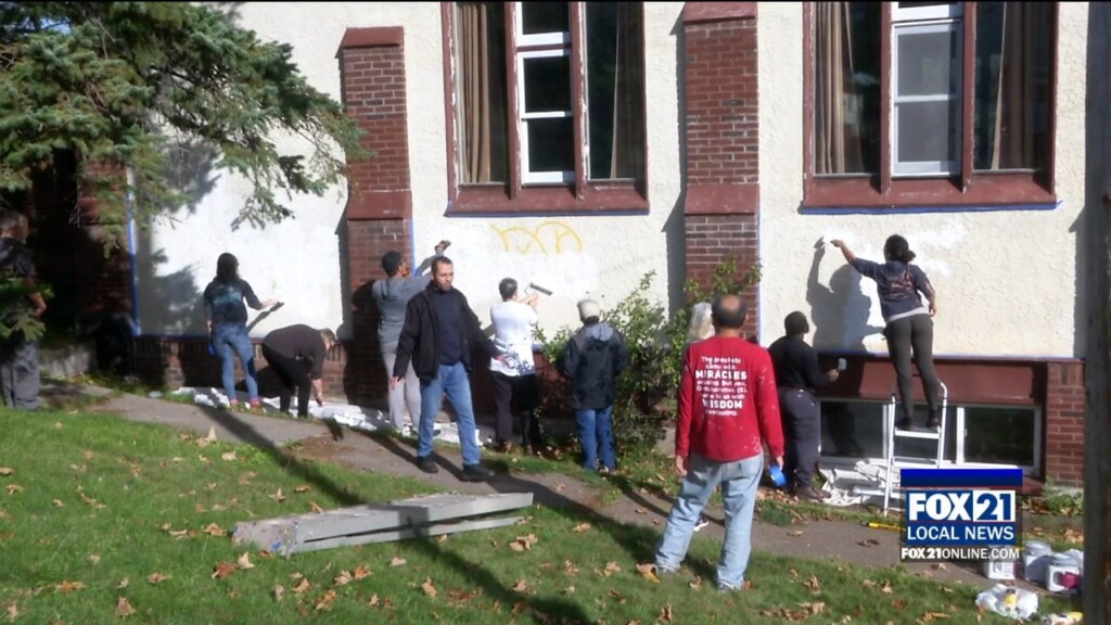 Mosque Graffiti Clean Up