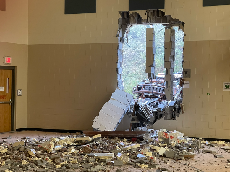 Inside Of Gym Car Crash