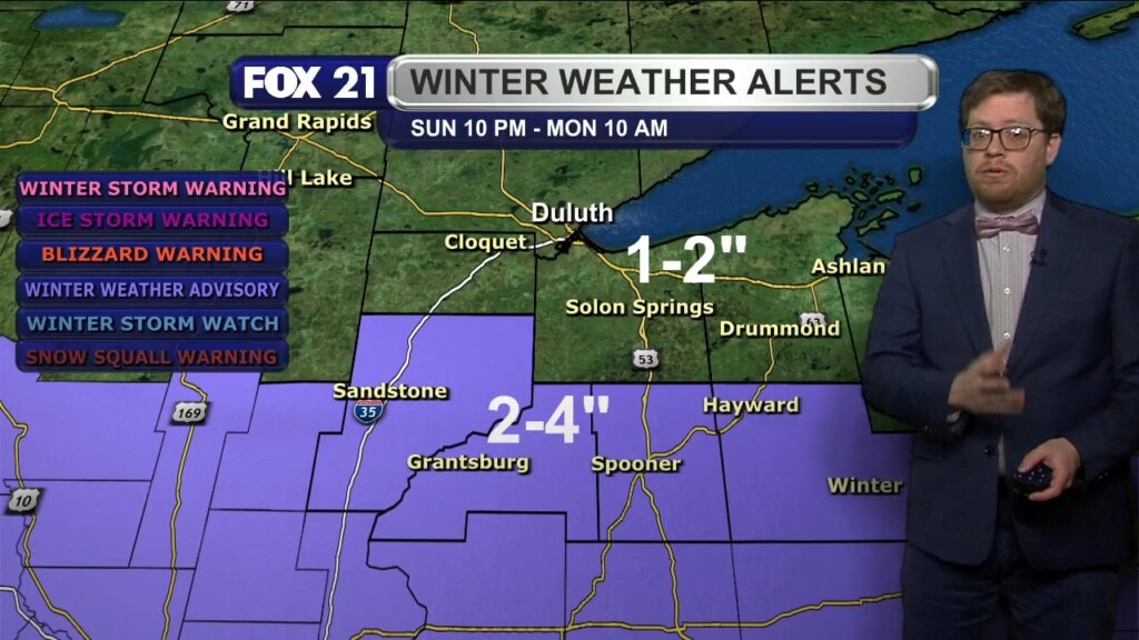 Sunday Evening Northland Forecast