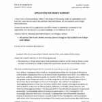 Application for first warrant, pg1