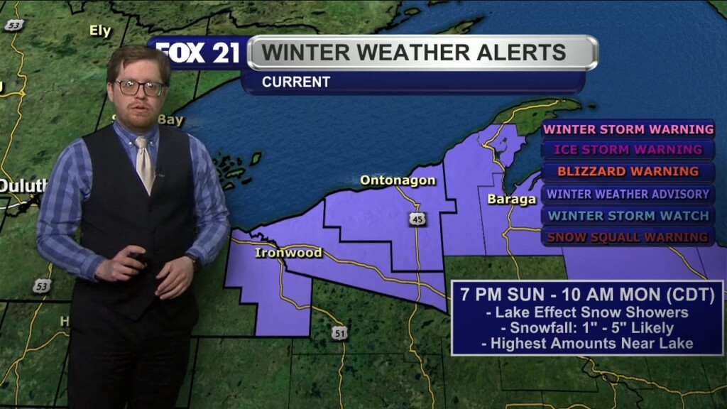 Sunday Evening Northland Forecast