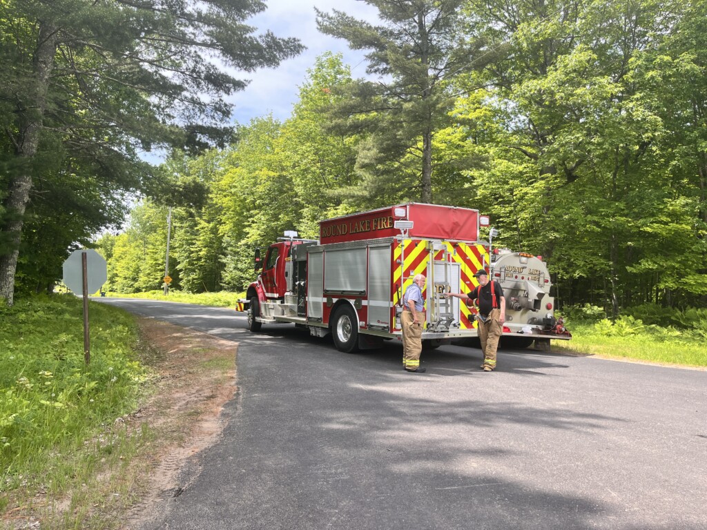 Fire Engine Blocking Access to Sun N Sno Standoff