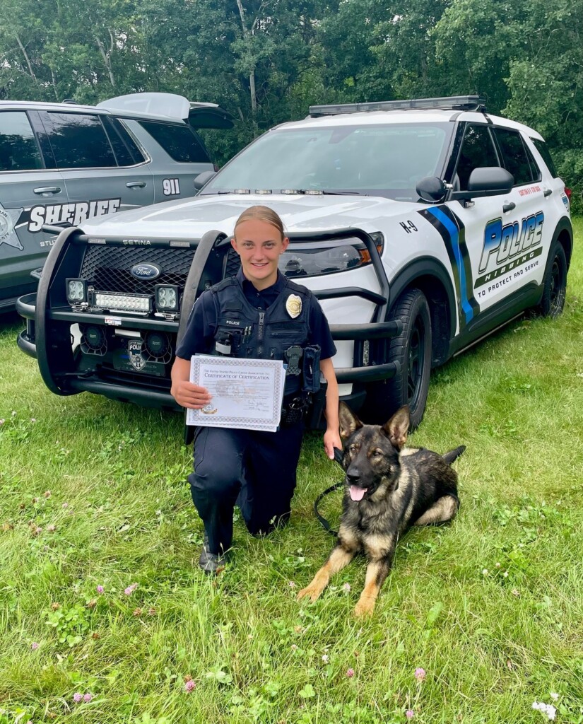 Hibbing Police Department Office Sydney Haugan and K9 Officer Gunner