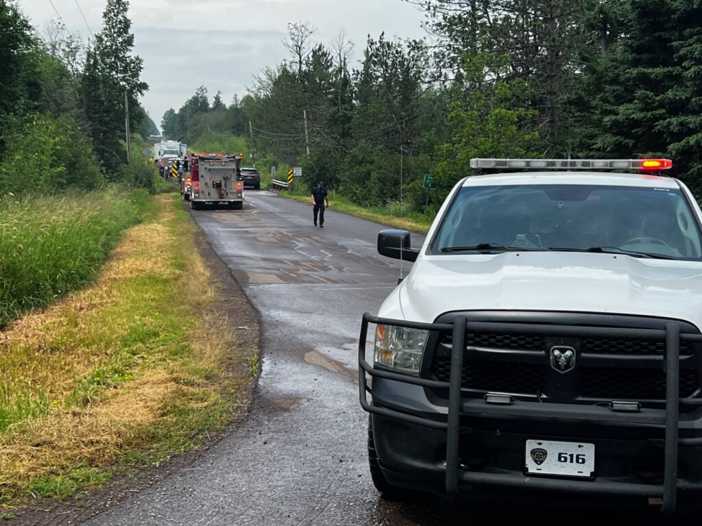 Law enforcement scene in Normanna near McQuade Road and E Pioneer Road