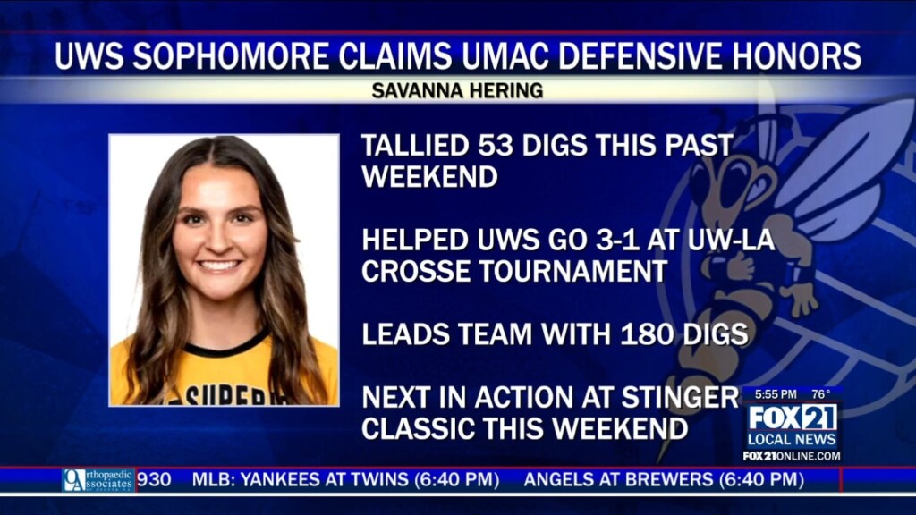 Uw Superior’s Savanna Hering Claims Umac Defensive Player Of The Week Honors
