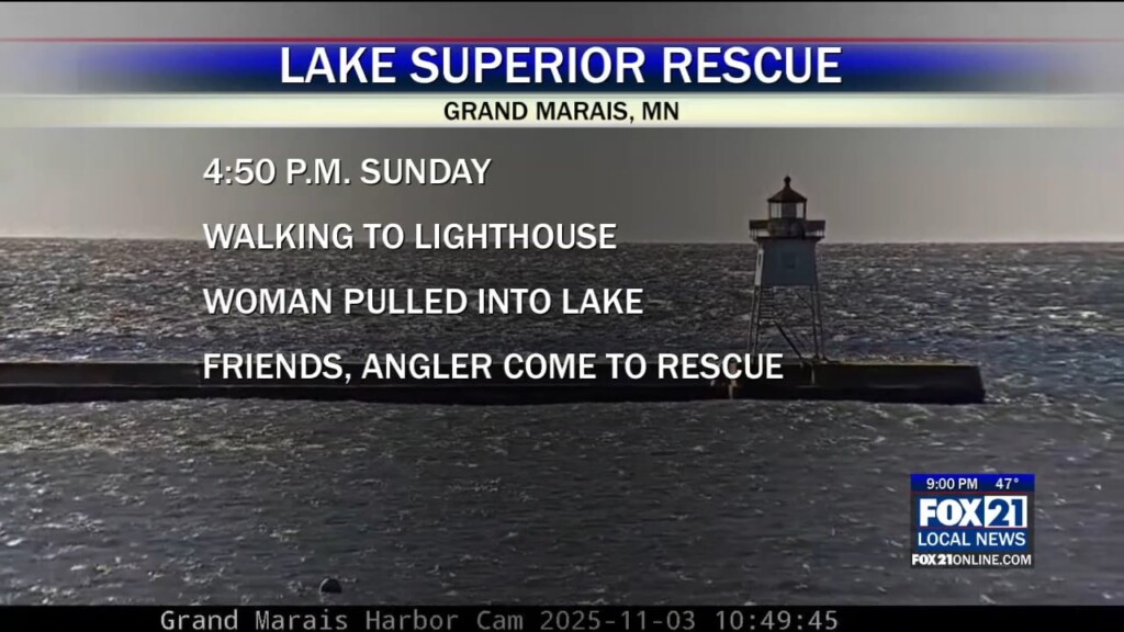 Woman Swept Into Lake Superior Rescued