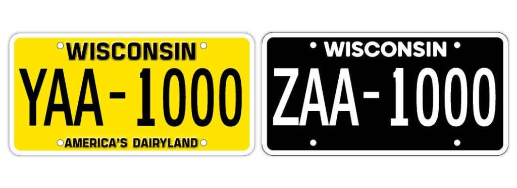 Wisconsin Retro & Black Out License Plates